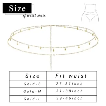 Wriidy Layered Beads Waist Chain for Women - Jewelry Fashion