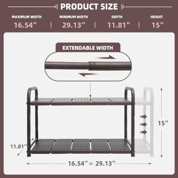STORAGE MANIAC Under Sink Expandable Shelf Organizer