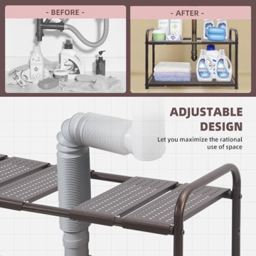 STORAGE MANIAC Under Sink Expandable Shelf Organizer