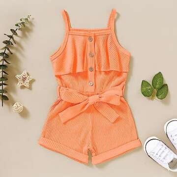 FOCUTEBB Toddler Girl Summer Halter Romper - Adorable & Comfy