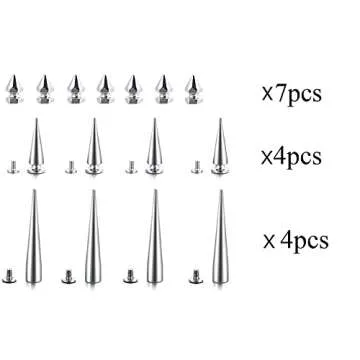 FNQUFUJ Long Spiked Choker Punk Collar Necklace Goth decor Jewelry Gothic Accessories (white)