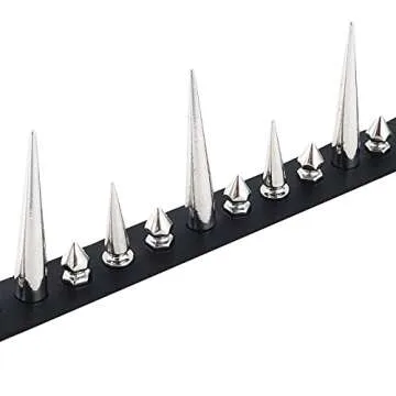 FNQUFUJ Long Spiked Choker Punk Collar Necklace Goth decor Jewelry Gothic Accessories (white)