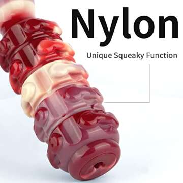 RANTOJOY Tough Dog Chew Toy for Large Dogs Aggressive Chewers, Dog Toys, Squeaky Dog Toys for Medium Large Breed, Durable Nylon Dog Toy for Outdoor Training, Heavy Big Teething Toy for Dog Gift