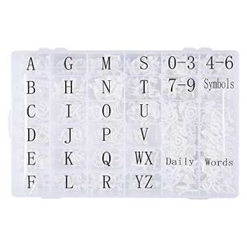 3/4 Inch Letters for Felt Letter Board, Pre-Cut 715 Pieces Including Letters,Numbers,Symbols,Daily Words with Sorting Tray for Changeable Plastic Letter Board