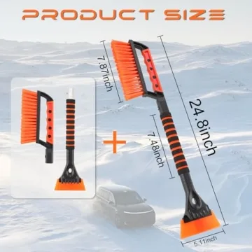 SINGARO Ice Scraper and Snow Brush for Car Windshield, Snow Scraper for Car, Snow Winter Car Necessities, Multi Functional Car Snow Removal Tools, Car Accessories Gift for Women and Man (Enhanced)