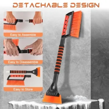 SINGARO Ice Scraper and Snow Brush for Car Windshield, Snow Scraper for Car, Snow Winter Car Necessities, Multi Functional Car Snow Removal Tools, Car Accessories Gift for Women and Man (Enhanced)