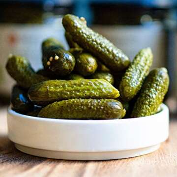 Organic Cornichons Pickles – 12.3 OZ / 348 G – Sweet & Sour Dill Gherkins With Mustard Seeds