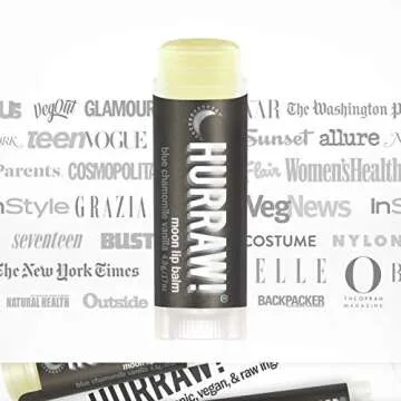 Hurraw! Moon Night Treatment (Blue Chamomile, Vanilla) Lip Balm: Organic, Certified Vegan, Cruelty and Gluten Free. Non-GMO, 100% Natural. Bee, Shea, Soy and Palm Free. Made in USA