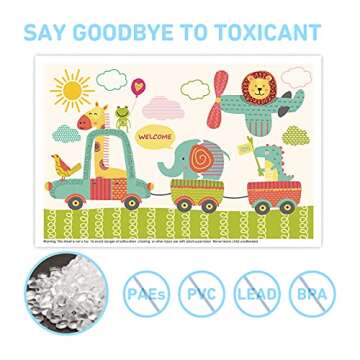 Disposable Stick-on Placemats 40 Pack for Baby & Kids, Restaurant Table Mats 12" x 18" Sticky Place Mats, Toddler Baby Placemat, Car Plane Theme