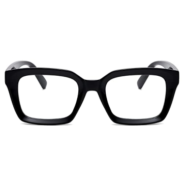 Stylish EYLRIM Thick Square Frame Clear Lens Glasses
