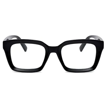 Stylish EYLRIM Thick Square Frame Clear Lens Glasses