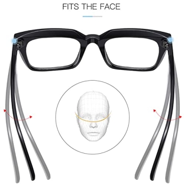 Stylish EYLRIM Thick Square Frame Clear Lens Glasses