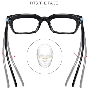 Stylish EYLRIM Thick Square Frame Clear Lens Glasses