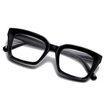 Stylish EYLRIM Thick Square Frame Clear Lens Glasses