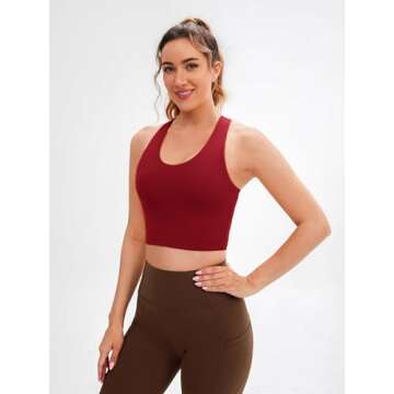 JOYSPELS Sports Bras for Women Extra Comfort Criss-Cross Back Padded Workout Tops for Women Medium S...
