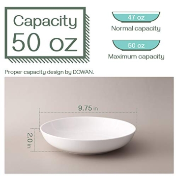 DOWAN 9.75" Large Pasta Bowls - Durable Ceramic Set