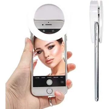 LimoStudio 36 LED Selfie Clip-on Ring Light - Rechargeable & Adjustable Brightness