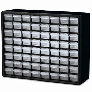 Akro-Mils 10764 64-Drawer Plastic Drawer Storage Cabinet for Garage Organization, Bead Organizer, Le...
