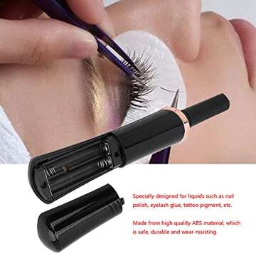 Rowzzi Electric Nail Lacquer Shaker, Glue Shaker for Eyelash Extensions, Eyelash Lacquer Shaker, Electric Shaker Time Saving Handsfree Tool Glue Nails Polish