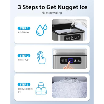 Aeitto Nugget Ice Maker 40lbs/Day Automatic Cleaner