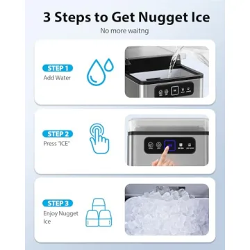 Aeitto Nugget Ice Maker 40lbs/Day Automatic Cleaner