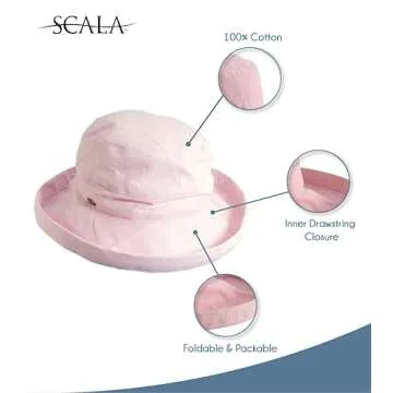 Scala Women's Stylish Medium Brim Cotton Hat for Summer Fun