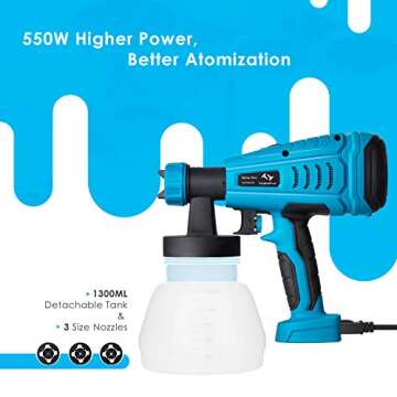 Tilswall Paint Sprayer: 550W Electric Gun for DIY Projects