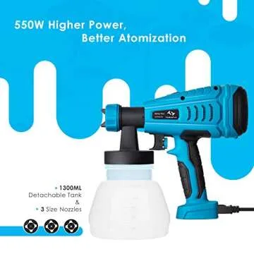 Tilswall Paint Sprayer: 550W Electric Gun for DIY Projects