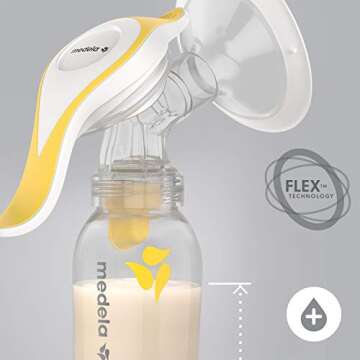 Medela Manual Breast Pump Bundle with Storage Bottles and Flex Shields for More Comfort and Milk