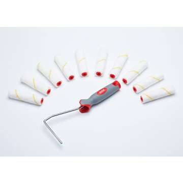 ProDec Advance 11 piece 4" Short Pile Microfibre Mini Paint Rollers and Frame