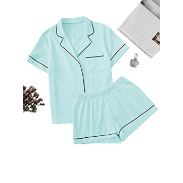 Floerns Women's Short Sleeve Pajama Set for Comfort