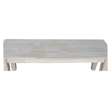 International Concepts Shaker Style Bench for Kitchen/Dining, Solid Parawood, 47"W x 14.37"D x 18.7"H, 450 lb Capacity, Paint or Stain in Any Color Any Color, Unfinished