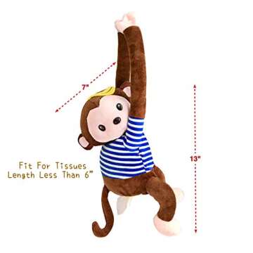 CB Plush Tissue Holder for Car and Home - Cute Monkey Design
