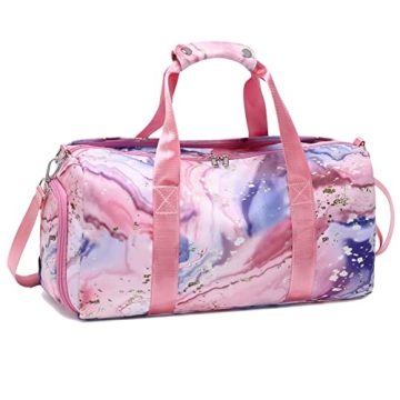 Octsky Sports Gym Bag Teens Dance Bag Gymnastics Bag Women Weekender Bag with Shoe Compartment and W...