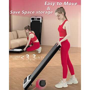 JURITS Walking Pad 2 in 1 for Home and Office, Under Desk Treadmill for Walking and Running with Remote Control, Portable Walking Pad Treadmill Under Desk, Small Treadmill with LED Display, Black