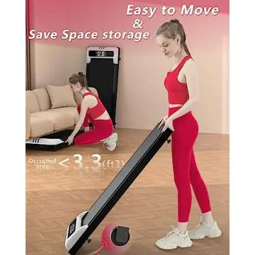 JURITS Walking Pad 2 in 1 for Home and Office, Under Desk Treadmill for Walking and Running with Remote Control, Portable Walking Pad Treadmill Under Desk, Small Treadmill with LED Display, Black