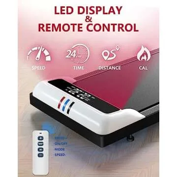 JURITS Walking Pad 2 in 1 for Home and Office, Under Desk Treadmill for Walking and Running with Remote Control, Portable Walking Pad Treadmill Under Desk, Small Treadmill with LED Display, Black