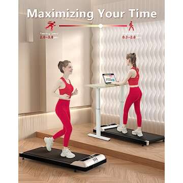 JURITS Walking Pad 2 in 1 for Home and Office, Under Desk Treadmill for Walking and Running with Remote Control, Portable Walking Pad Treadmill Under Desk, Small Treadmill with LED Display, Black