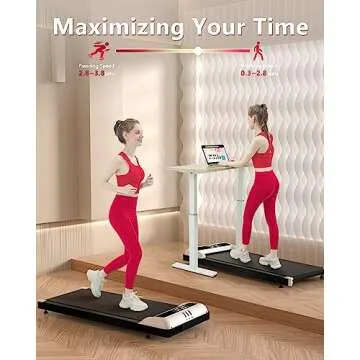 JURITS Walking Pad 2 in 1 for Home and Office, Under Desk Treadmill for Walking and Running with Remote Control, Portable Walking Pad Treadmill Under Desk, Small Treadmill with LED Display, Black