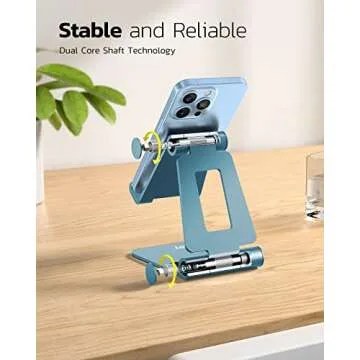 Nulaxy Dual Folding Cell Phone Stand - Adjustable & Portable
