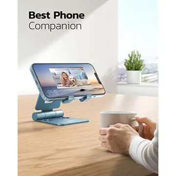 Nulaxy Dual Folding Cell Phone Stand - Adjustable & Portable