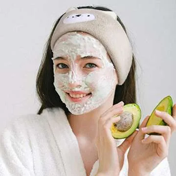 Chuangdi 4 Pieces Animal Hair Bands Face Wash Headband Spa Animal Ears for Skincare Makeup Spa Headb...