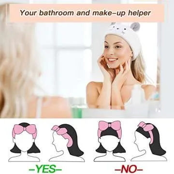 Chuangdi 4 Pieces Animal Hair Bands Face Wash Headband Spa Animal Ears for Skincare Makeup Spa Headband Washing Face Coral Fleece Plush Hairband for Women Girls(Adorable Style,Cute Colors)