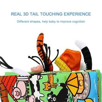 MOSTOP Cloth Book for Babies - Soft, Crinkle, Farm Tails