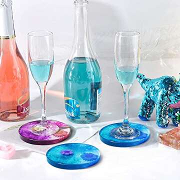 Silicone Split Cups,Funstorm 4Pcs Thicken&Rusable Resin Mixing Cups with 2-5Channels, Thickened Split Cups, Fluid Art for Resin Crafts