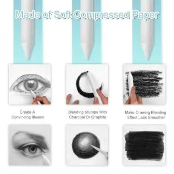 Jeimier 20PCS Blending Stumps for Sketching & Drawing