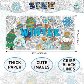 Giant Mandala Coloring Poster Large Winter Coloring Posters Adult Jumbo Holidays Christmas Wall Colo...