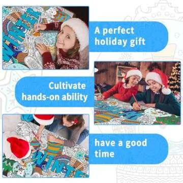 Giant Mandala Coloring Poster Large Winter Coloring Posters Adult Jumbo Holidays Christmas Wall Coloring Pages DIY Drawing Art Craft Activity Big Coloring Sheet for Home Classroom Decorations Supplies