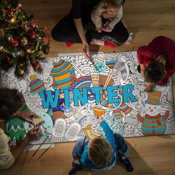 Giant Mandala Coloring Poster Large Winter Coloring Posters Adult Jumbo Holidays Christmas Wall Coloring Pages DIY Drawing Art Craft Activity Big Coloring Sheet for Home Classroom Decorations Supplies