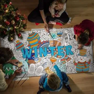 Giant Mandala Coloring Poster Large Winter Coloring Posters Adult Jumbo Holidays Christmas Wall Coloring Pages DIY Drawing Art Craft Activity Big Coloring Sheet for Home Classroom Decorations Supplies